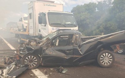 Incêndio provoca acidente na rodovia Marechal Rondon