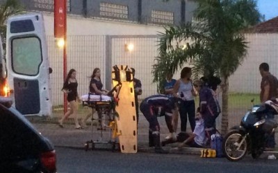 Distração de motociclista causa acidente no centro de Três Lagoas 