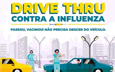 No sistema “drive thru”, vacinação contra Influenza será retomada na quinta-feira 