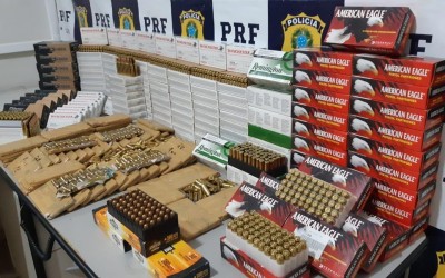 PRF apreende 6.060 munições na BR-262 entre Três Lagoas e Água Clara 