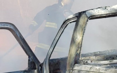 GM Silverado pega fogo na região do 