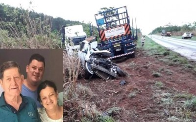 Colisão entre carro e carreta na BR-262 matou empresário, mulher e filho 