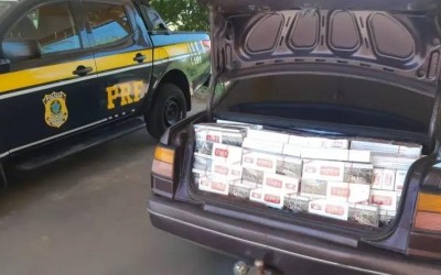 Celulares e 20 mil maços de cigarros contrabandeados do Paraguai são apreendidos e trazidos para a PF de Três Lagoas 