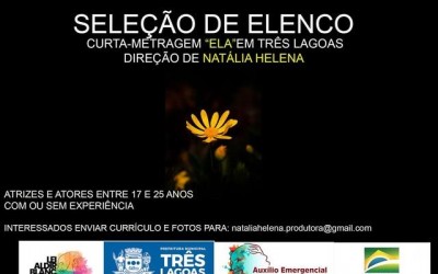 Produtora de Três Lagoas seleciona atores e atrizes para curta-metragem