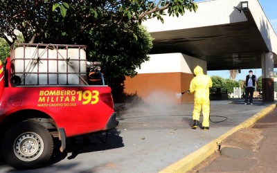 Vigilância Sanitária reforça ação de sanitização na Rodoviária pelo Corpo de Bombeiros