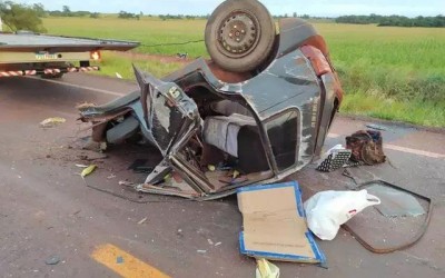 Morador de Brasilândia-MS morre carbonizado em acidente na BR-463