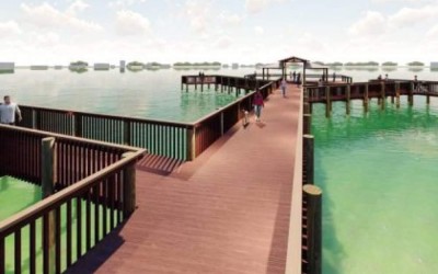 Construção de deck altera trajeto de caminhada na Lagoa Maior