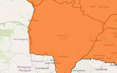 MS está em alerta para granizo e vento de 100 km/h 