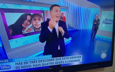 Veja o vídeo: Três-lagoense gestante de quadrigêmeos é destaque na Record no programa Balanço Geral apresentado por Reinaldo Gottino 