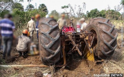 Idoso morre atropelado por trator em fazenda de Maracaju-MS