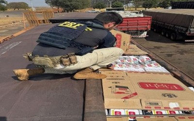 PRF apreende 350 mil maços de cigarros em Inocência