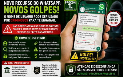 Novo WhatsApp, novo perigo: Procon de Três Lagoas alerta que nome de usuário pode virar arma para golpistas