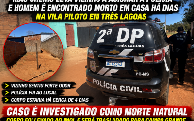 Mau cheiro chama atenção de vizinho e homem é encontrado morto dentro de casa há dias em Três Lagoas