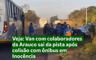 Ultrapassagem termina em grave acidente entre van e ônibus com trabalhadores entre Três Lagoas e Inocência
