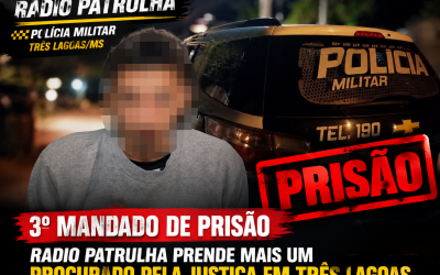 Estava na rua, mas a Justiça estava à procura: Terceiro foragido é preso pela mesma equipe da Rádio Patrulha em Três Lagoas