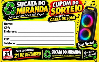  Venda suas latinhas e sucatas e ainda concorra a uma caixa de som no “Sucata do Miranda” em Três Lagoas