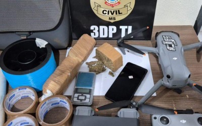 Entrega express pelo céu não decolou: Foragido usa drone para jogar drogas em presídio e acaba preso com 570 gramas de maconha em Três Lagoas