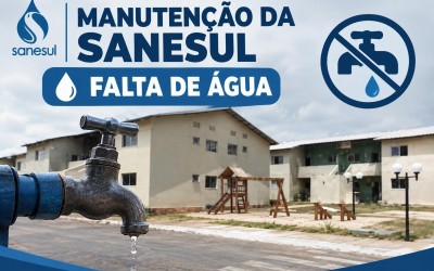 Manutenção da Sanesul pode causar falta de água e baixa pressão de bairros na região do Novo Oeste em Três Lagoas