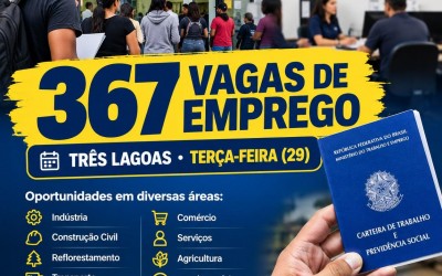 De camareira de hotel a mecânico; veja as 367 vagas de trabalho para Três Lagoas nesta terça-feira 