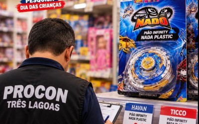 Dia das Crianças: Pião Infinity custa R$ 9,99 em uma loja e R$ 129,99 em outra; diferença de 1.201% assusta consumidores em Três Lagoas