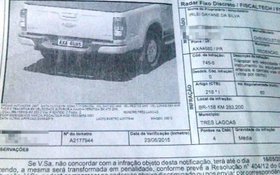 Após 7 multas, moradora do Estado do Pará descobre que sua camionete foi clonada em Três Lagoas 