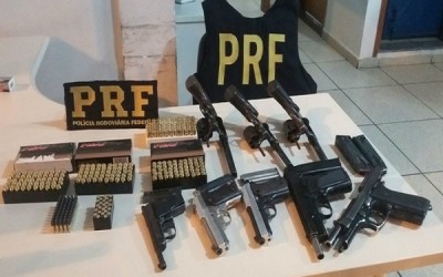 PRF apreende em Água Clara 8 armas de fogo e 300 munições