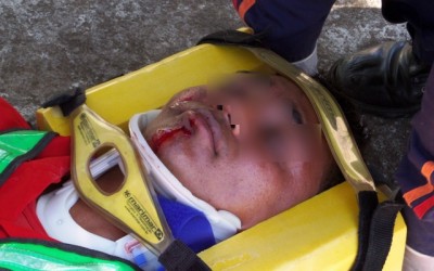 Moto entregador fica ferido em colisão entre carro e moto no Bairro Vila Nova