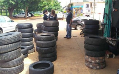 Operação apreende pneus riscados em borracharias de Campo Grande