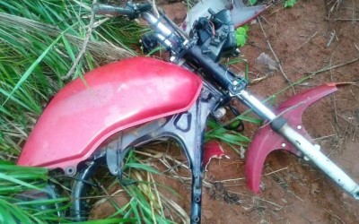 Moto furtada no réveillon é encontrada pela Rotai toda “depenada”