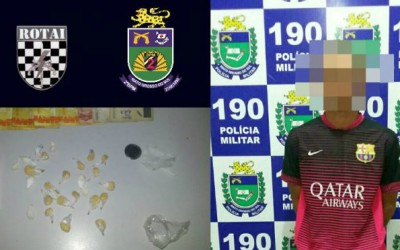 Policiais Militares da Rotai prendem jovem por tráfico de drogas