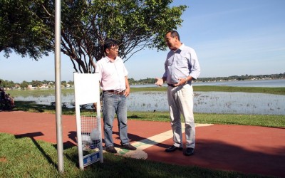 Lagoa Maior recebe 35 novas lixeiras doadas por empresa a SEINTRA