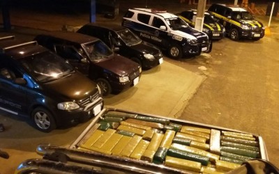 PRF E PM aprende quase duas toneladas de maconha que seguia para São Paulo