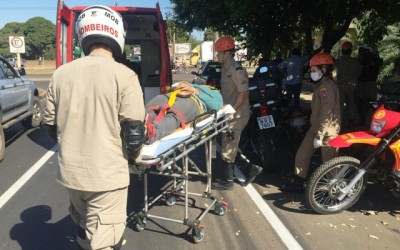 Colisão entre carro e moto deixa uma pessoa ferida em Três Lagoas