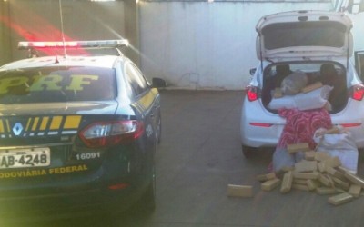 Maconha aprendida na BR-262 foi levada para a Polícia Federal 