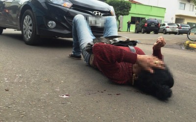 Ciclista invade preferencial e causa acidente na área central de Três Lagoas 