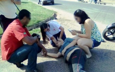 Mesmo de folga, enfermeira do SAMU faz resgate de acidentado