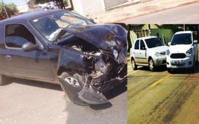 Leitores enviam fotos de dois acidentes registrados às 11h deste sábado em Três Lagoas 