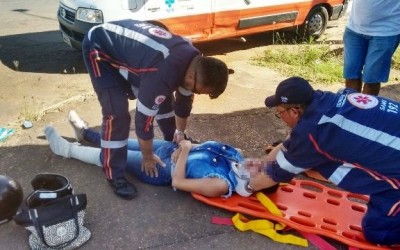 Motociclista na contramão causa acidente no bairro Nossa Senhora Aparecida 
