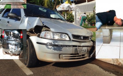Menor que bateu carro e derrubou portão de residência dorme na delegacia 