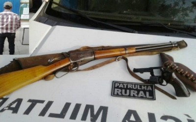 Morador de fazenda é preso com armas e munições 