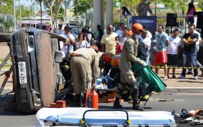 Semana Nacional de Trânsito é encerrada com simulação de acidente no centro da Cidade