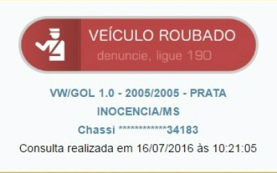 Homem tem carro furtado durante pescaria no Jupiá