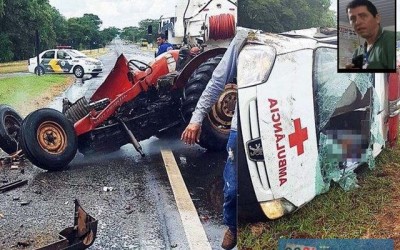 Motorista de ambulância de Andradina morre em acidente em Barbosa