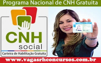 Programa Nacional de CNH Gratuita – Inscrições Abertas para 2016!