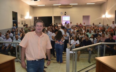 Deputado Eduardo Rocha recebe comitiva do PMDB, liderada por André Puccinelli
