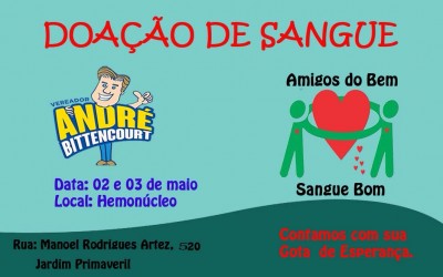 Gabinete  André Bittencourt e amigos organizam campanha de doação de sangue