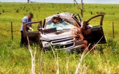 Leitor flagra acidente com S-10 na BR-262