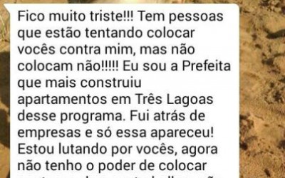 Márcia Moura disse que fica triste pelas pessoas não acreditarem em suas promessas