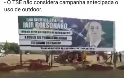 Bolsonaro repercute ação que derrubou outdoor em Ilha Solteira