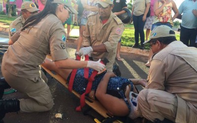 Ciclista transitando na contramão é atropelada no bairro Jardim Novo Aeroporto